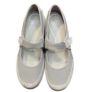 Dansko Shoes Womens Size 9.5 Gray Mary Jane Flats Comfort Walking Hook & Loop
